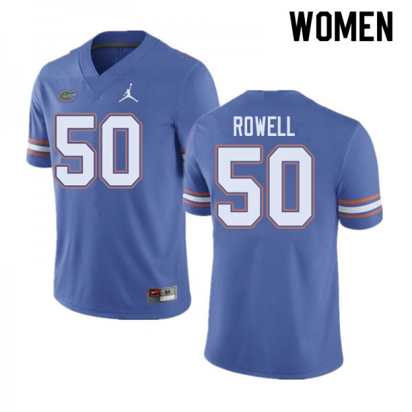 Jordan Brand Women #50 Tanner Rowell Florida Gators College Football Jerseys Blue
